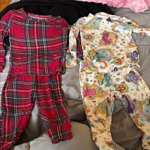Posh Peanut Red Plaid and Multicolor Pajama Set
